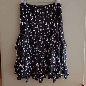 Black and white polka-dot skirt